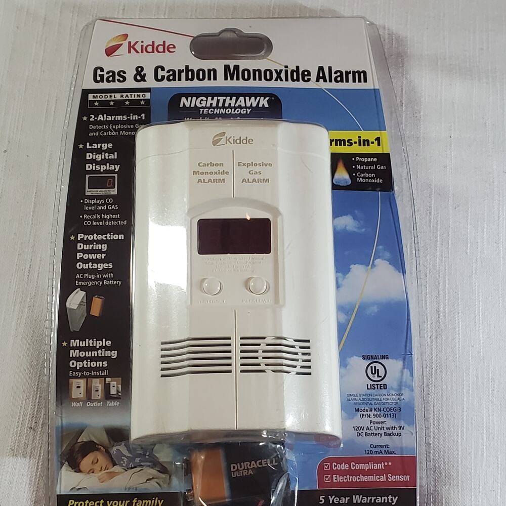 Kidde KN-COEG-3 Explosive Gas Alarm Carbon Monoxide Alarm Detector with Battery